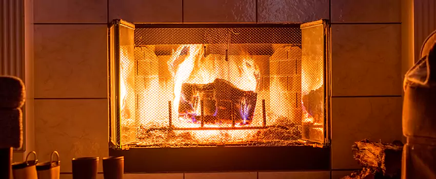 Mendota Hearth Landscape Fireplace Installation in Freeport, New York